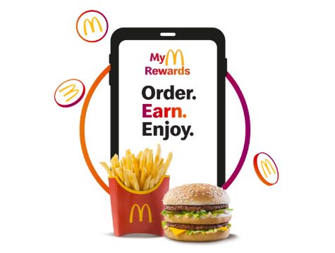 a phone with the McDonald’s app loading screen.